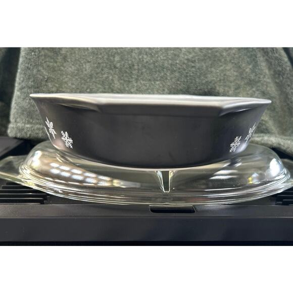 NOS Pyrex Lidded Opalware Glass Snowflake Pattern c1956 - Picture 12 of 16